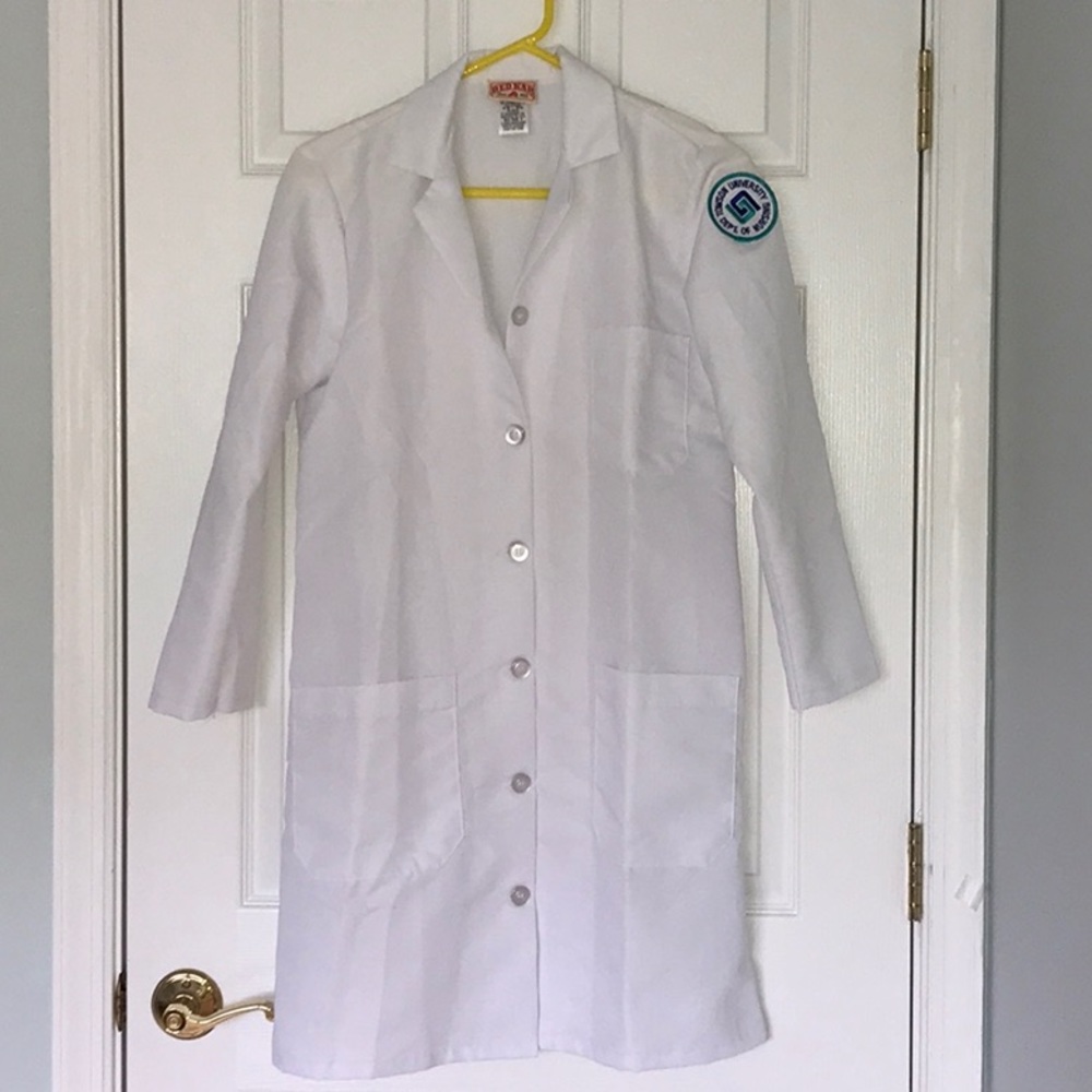 Red Kap Lab Coat Towson U Nursing Emblem NWOT career coat